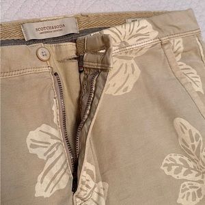 Scotch & Soda Men's Beige Floral Pant